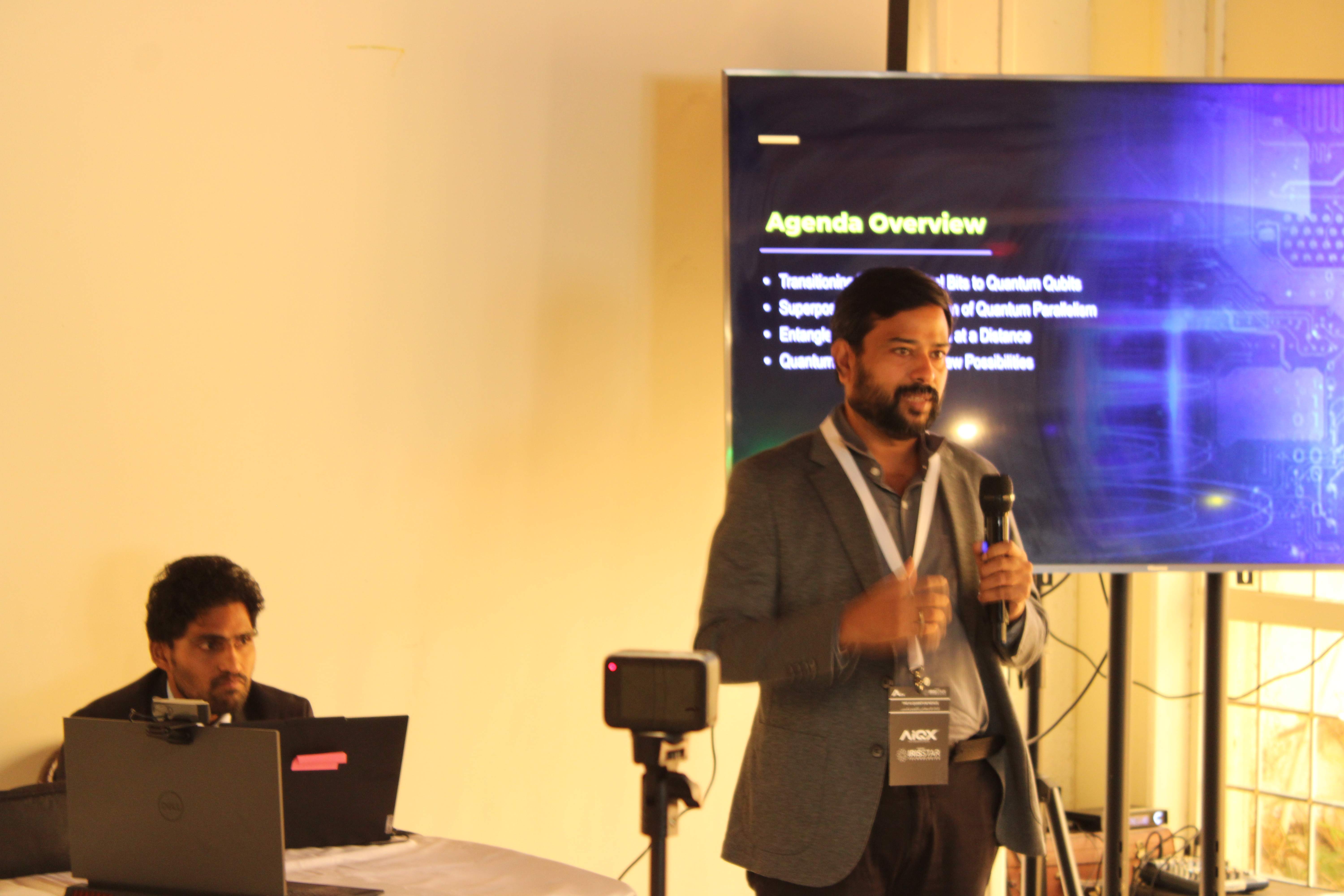 Speaker presenting Agenda Overview